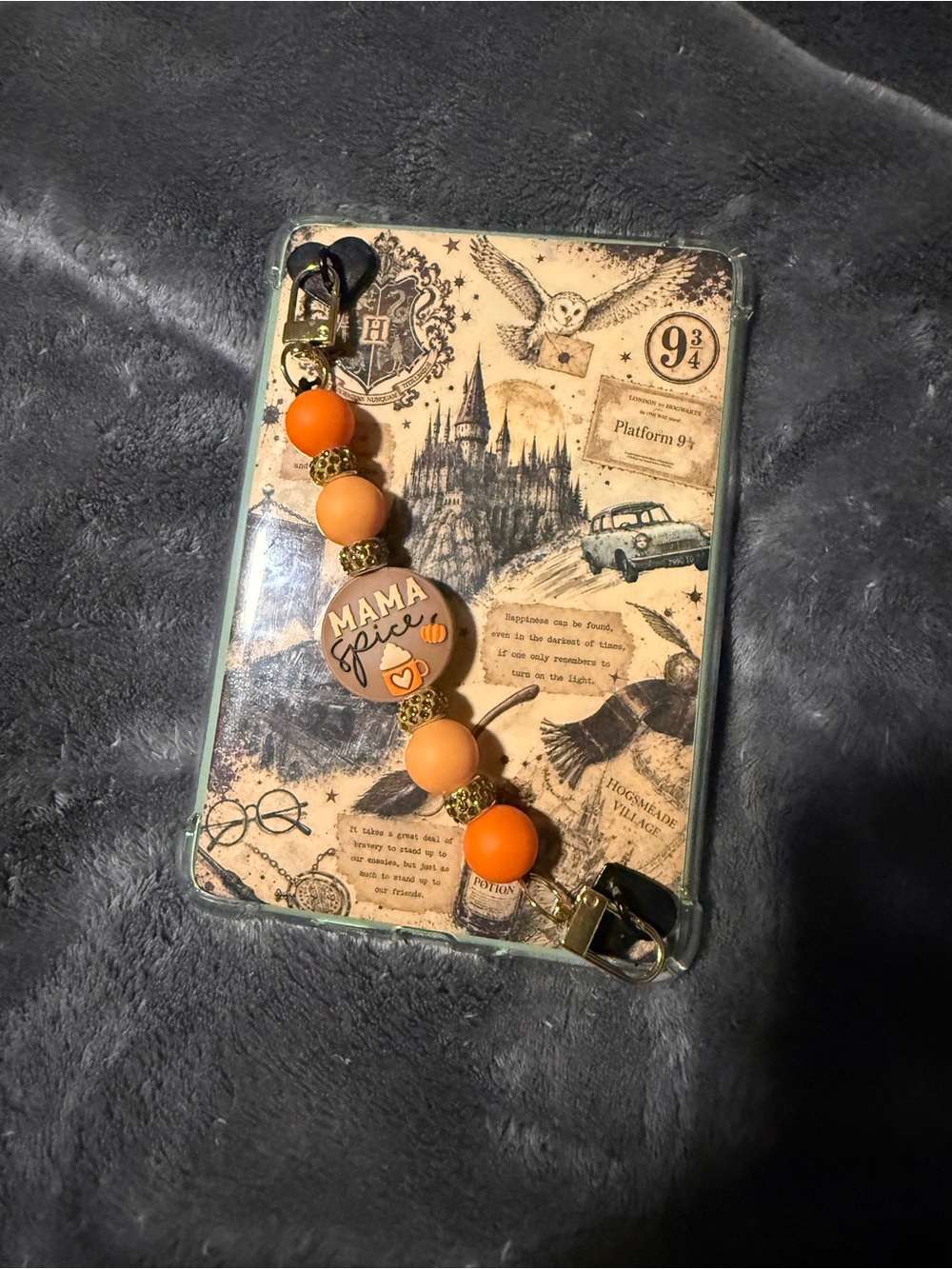 Mama Spice Orange Beaded Kindle Charm Strap